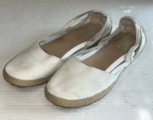 UGG Mujer Alpargatas Planas Talla 8 Cuero Blanco Zapato Informal Australia Cicily - Imagen 1 de 12