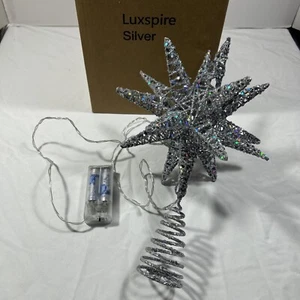 Luxspire Christmas Tree Topper, Double-Layer Glitter Metal 3D Lighted Tree 1224a - Picture 1 of 6