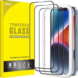 JETech Full Coverage Screen Protector for iPhone 14 6.1-Inch, Black Edge - Picture 1 of 7