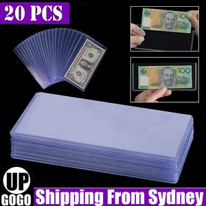 20pcs Banknote Topload Holders Bill Currency PVC Sleeves Display Holder Paper AU - Picture 1 of 12