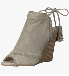 Chinese Laundry Larox Peep Toe Wedge Sandals Sage Suede Kristin Cavallari 8.5 - Picture 1 of 10