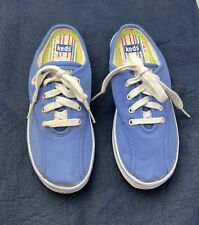 Keds Girls Kids Lace Up Blue Cotton Canvas Slide On Shoes Size 13