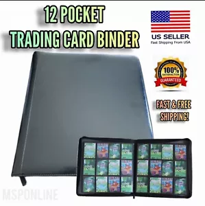 12 Pocket Trading Card BINDER Album with Zipper, Side Loading 480 Holder Pokemon - Picture 1 of 8