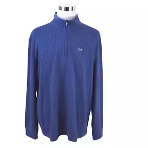 Maglione uomo Vineyard Vines XXL blu ancore maniche lunghe zip misto cotone - Foto 1 di 7