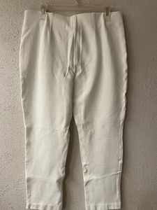 Chicos Capri Pants Size 1 Small White Stretch Cropped Slit Pockets - Picture 1 of 5