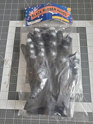 Guantes Disfraz Gorila Manos Gorila Goma Negros Adulto Por Rubíes Piel Suave Nuevos De Colección  Foto 1 de 4