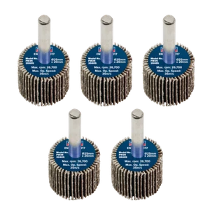 Sealey Flap Wheel 25mm x 20mm 6mm Shaft 40 Grit 5 Pieces 26700 RPM FW2520405 - Picture 1 of 9