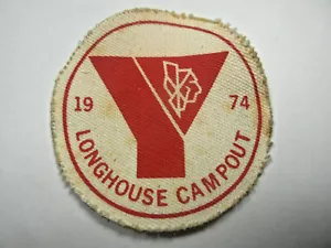 Parche de colección YMCA Indian Guide Y-Guides años 70 Longhouse Campout 1974 camping - Imagen 1 de 2