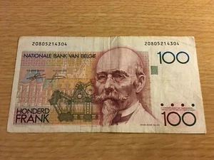 Nationale Bank Van Belgie 100 Cent Francs Banknote well used  - Picture 1 of 2