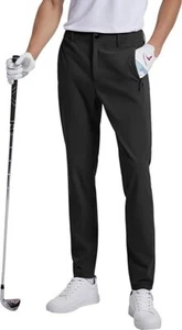Men‘s Dress Pants Slim Fit Stretch Waterproof Reflective Golf, & Hiking Trousers - Picture 1 of 7