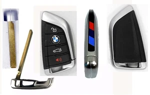 Mando a distancia sin llave OEM BMW Inserto de llave SIN CORTAR 4B negro BMW N5F-ID21A serie M - Imagen 1 de 3