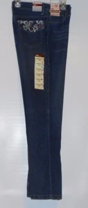 Lee Girls Adjustable Waistband Embellished Hipster Flare Denim Jeans  12R NWT - Picture 1 of 3