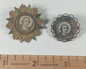 1870's Saint St. John Baptist of LaSalle Pins, Embossed Brass, Ferrotypes ? - Picture 1 of 10