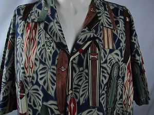 Kalaheo Herren Hawaiihemd 2XL grün blau Surfbretter USA Waikiki - Bild 1 von 1