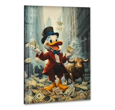 Rich Scrooge Glass Wall Art - Image 1 of 4