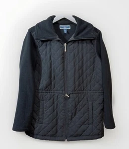 Karen Scott Quilted Front Fleece Jacket  Womens size P Large Front Zipper - Picture 1 of 9
