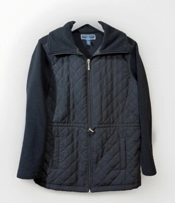 Chaqueta polar delantera acolchada Karen Scott para mujer talla P grande cremallera frontal Foto 1 de 4