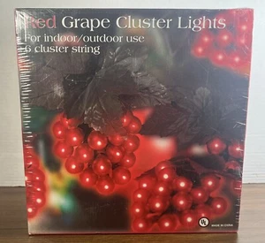 Red Grape Cluster Lights 2 Sets - 6 Cluster String - 100 Lights Per String - Picture 1 of 3