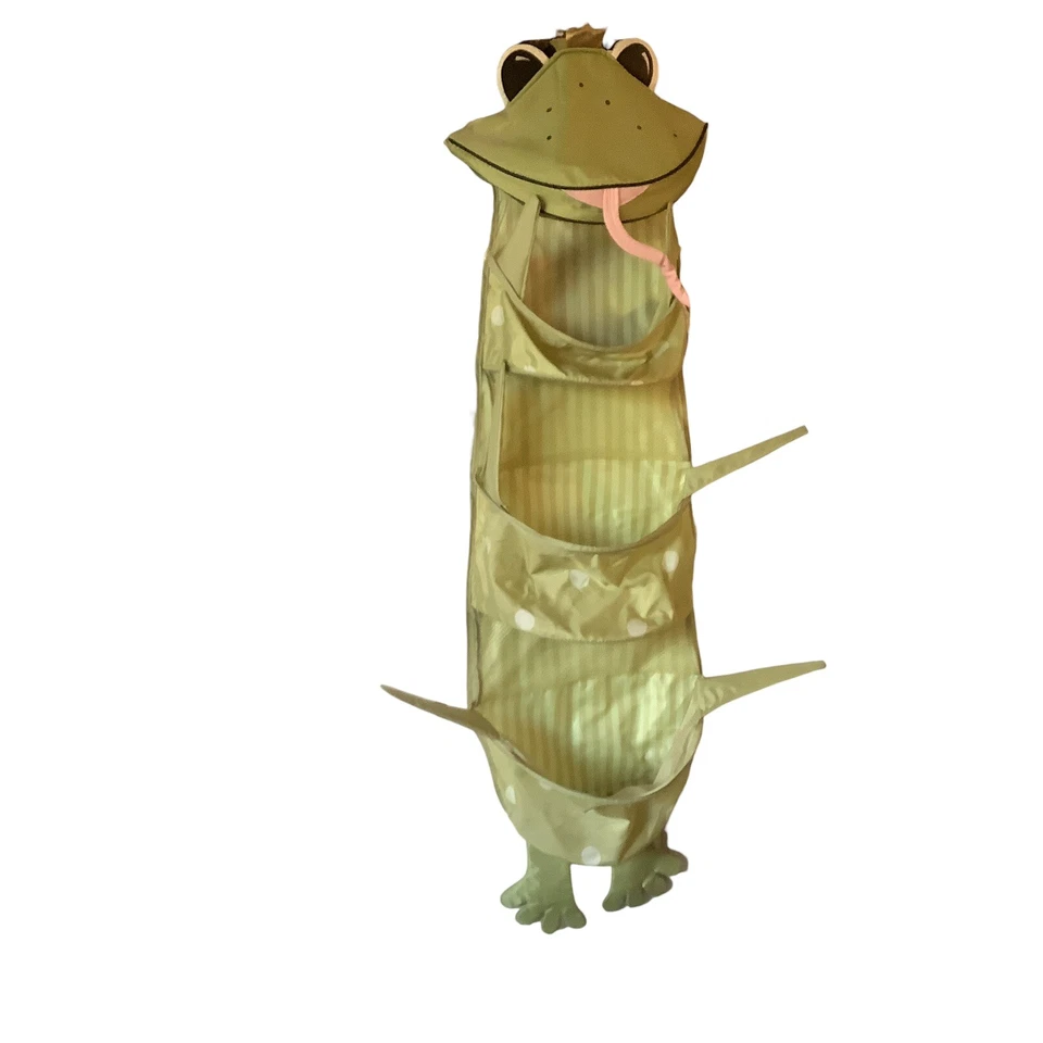 Ikea Fabler Groda Wall Three Pocket Green Frog Prince Hanging Storage 14"x51"  - Image 1 of 4
