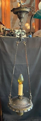 Luz de salón martillada vintage artesanal/gótica/tudor/misión Foto 1 de 4