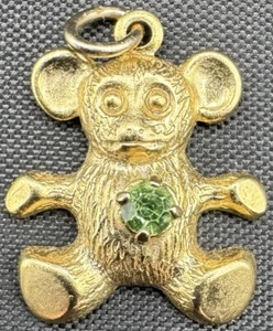 Pequeño dije de oso de peluche dorado vintage - Imagen 1 de 2