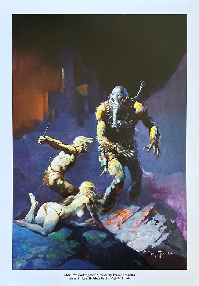 FRANK FRAZETTA raro ESPECIES EN PELIGRO impresión artística 12x17 LRH exclusivo ¡ÚLTIMO! Foto 1 de 1
