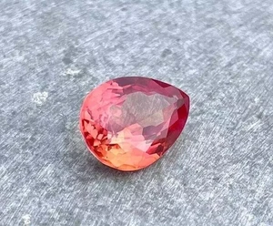 Pietra preziosa sfusa certificata pera zaffiro naturale Ceylon Padparadscha 10,45 CT - Foto 1 di 4