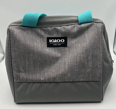 Iglú - Refrigerador/Saco de Almuerzo Aislado - Correas Gris y Turquesa Excelente Estado Foto 1 de 3