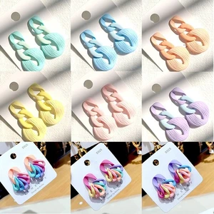 Arylic Earrings 2022 Candy Color Trendy Summer Cute Chain Earring Women Earrings - Picture 1 of 24