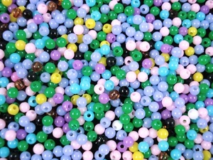Beads Plastic 4mm Round Mix 25g DIY Jewellery Bracelets Necklaces Earrings - Picture 1 of 2