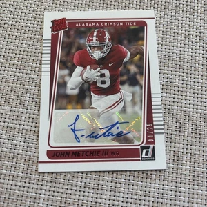 2022 Chronicles Donruss Rated Rookie John Metchie III Auto /25 Red Bama, Eagles - Picture 1 of 3