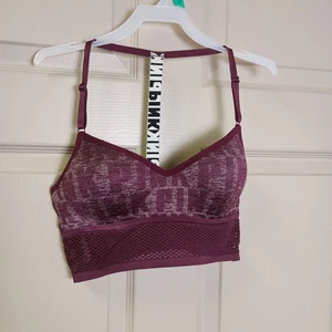 Rosa Damen Sport BH Größe Small Lila Rasierer Rücken Gepolstert Verstellbare Träger - Bild 1 von 4