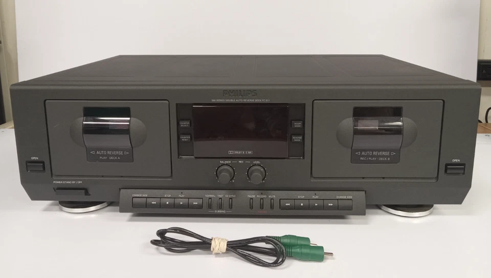 De colección Philips 900 Series Doble Auto Inverso Cassette Tape Deck FC 911 Foto 1 de 4