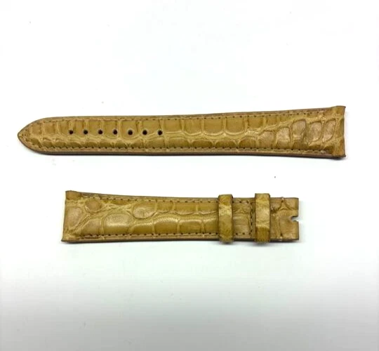 Correa de reloj de cocodrilo genuino beige de 20 mm - EE. UU. Foto 1 de 3