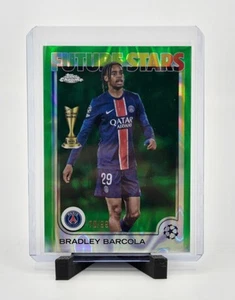 2024-25 Topps Cromo UEFA Bradley Barcola #116 Future Stars Verde Lava/99 PSG - Imagen 1 de 2