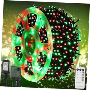  1000 LED Weihnachtslichterkette, 328 Fuß grüner Draht LED Deko rot & grün - Bild 1 von 7