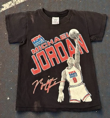 Camiseta de baloncesto vintage años 80 Michael Jordan EE. UU. juvenil S etiqueta Delta rara Foto 1 de 4