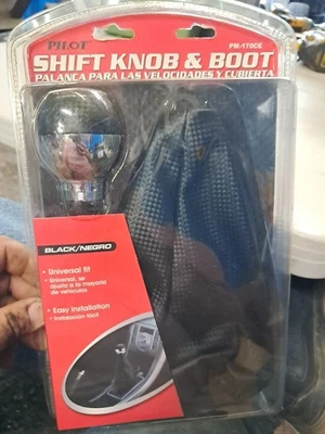 Pilot PM-170CE Black Carbon Fiber Ball Shift Knob & Boot For Manual Transmission - Image 1 of 4
