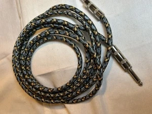 Guitar Bass Instrument Cord 10ft Blue Woven Vintage - Picture 1 of 6
