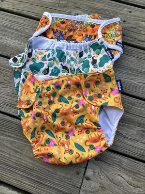 Kinder Diaper Covers Set Of 3 Adjustable Snaps Animals Bugs - Image 1 of 4