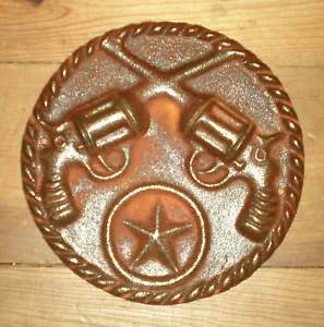 PISTOLE RUSTICO WESTERN GHISA TEXAS PISTOLE STELLA disco con stella - Foto 1 di 1