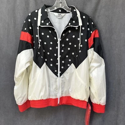 Chaqueta cortavientos de colección lunares años 80 con diadema NOS para mujer Foto 1 de 4