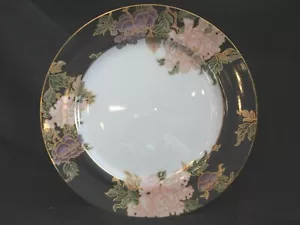Fitz & Floyd Cloisonne Peony Black Dinner Plate - Picture 1 of 1