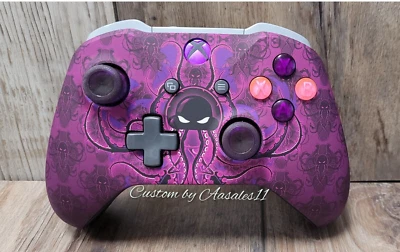 💜WOW MANDO INALÁMBRICO XBOX ONE S 1708 PERSONALIZADO PULPO PÚRPURA SUAVE A CARA💜 Foto 1 de 4
