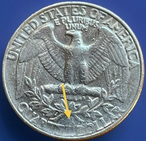 Error cuarto Washington 1987-P. Reverso de grasa golpeado a través. Ver fotos. WQ-014 - Imagen 1 de 4