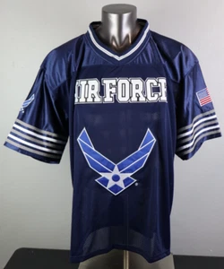 NEU JWM U.S. Air Force Flügel Logo Herren blau Fußball Trikot Top 3XL Emblem Patch - Bild 1 von 11