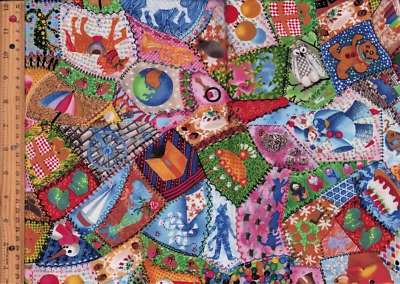 Gail de Marken Cheater Quilt Benartex Cotton Fabric 1 yd 36"x 42" OOP Unwashed - Image 1 of 2