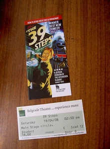 THE 39 STEPS TICKET AND FLYER BELGRADE THEATRE COVENTRY 2008 NO PROGRAMME - Picture 1 of 1