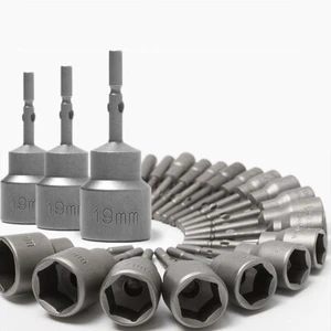 Hex No Magnetic Nut Driver Socket Wrench 4-19mm Impact Drill Bit 6mm Round Shank - Picture 1 of 25