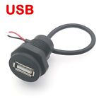 Easy fit Mounting USB Female Power Jack 2Pin Port Connector Socket Car Panel